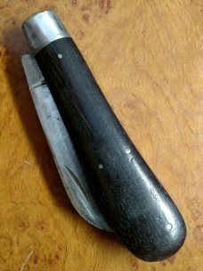 VINTAGE 1920's WINCHESTER 1610 4" COCOBOLO WOOD HANDLE HAWKBILL COBBLER KNIFE
