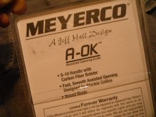MEYERCO,  Jeff Hall & Blackie Collins design A-OK  ASSISTED OPENING LINER-LOCK FOLDER. NOS/NIB 