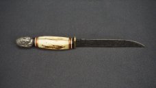 ++ RARE VTG MIDWEST JAPAN Fixed Blade Knife w/Stag Handle & 