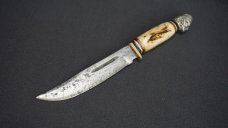 ++ RARE VTG MIDWEST JAPAN Fixed Blade Knife w/Stag Handle & 