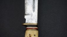 ++ RARE VTG MIDWEST JAPAN Fixed Blade Knife w/Stag Handle & 