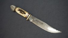 ++ RARE VTG MIDWEST JAPAN Fixed Blade Knife w/Stag Handle & 