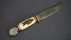 ++ RARE VTG MIDWEST JAPAN Fixed Blade Knife w/Stag Handle & 