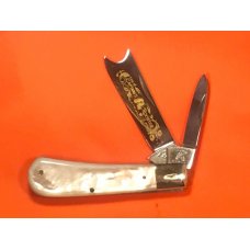 Fightn Rooster 2 Blade Razor Barlow w Great Mother Of Pearl Handles amp Captains Rooster Blade Etch