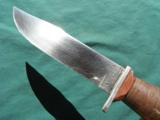  Schrade Walden NY USA H-15 Stacked Leather Hunting Fixed Blade Sheath Knife. 