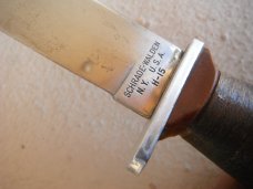  Schrade Walden NY USA H-15 Stacked Leather Hunting Fixed Blade Sheath Knife. 