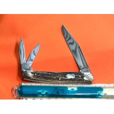 Marbles 3 Blade Whittler (Made in Germany) Great Stag Handles -NOS -Great one to carry or display!