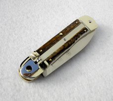 BRAND NEW HUBERTUS SOLINGEN GERMANY 11CM GENUINE STAG AUTO LEVER LOCK KNIFE