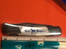 Vintage Bulldog Brand HAND MADE 1 Blade Calf Roper Lock Blade Hunter w Fiery Mother of Pearl Handles