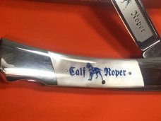 Vintage Bulldog Brand HAND MADE 1 Blade Calf Roper Lock Blade Hunter w Fiery Mother of Pearl Handles