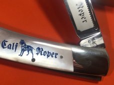 Vintage Bulldog Brand HAND MADE 1 Blade Calf Roper Lock Blade Hunter w Fiery Mother of Pearl Handles