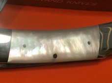 Vintage Bulldog Brand HAND MADE 1 Blade Calf Roper Lock Blade Hunter w Fiery Mother of Pearl Handles