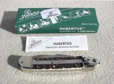 NEW HUBERTUS AUTO 7 1/4" SOLINGEN GERMANY GENUINE STAG LEVER LOCK KNIFE - W/BOX
