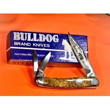 1993 Bulldog Brand 3 Blade Whittler Knife w/ Gold Dust Handles & Frost & Blade Etch -1 of 60
