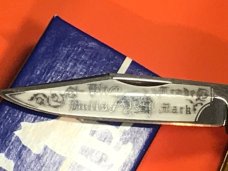 1993 Bulldog Brand 3 Blade Whittler Knife w/ Gold Dust Handles & Frost & Blade Etch -1 of 60