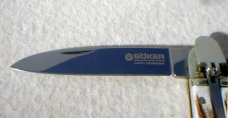 BOKER GENUINE STAG SPRINGMESSER SWITCHBLADE KNIFE MADE IN SOLINGEN GERMANY W/BOX