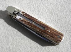 BOKER GENUINE STAG SPRINGMESSER SWITCHBLADE KNIFE MADE IN SOLINGEN GERMANY W/BOX