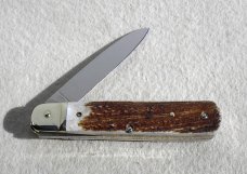 BOKER GENUINE STAG SPRINGMESSER SWITCHBLADE KNIFE MADE IN SOLINGEN GERMANY W/BOX