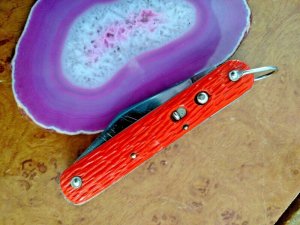 VINTAGE MC1 SCHRADE WALDEN NY USA 4.25" CELLULOID HANDLE 3" STAINLESS AUTO KNIFE