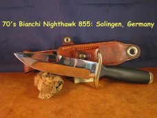 SOLD 70's Bianchi Nighthawk 855 knife with Bianchi leather sheath 0120