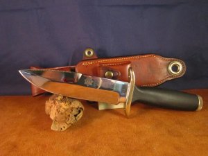 SOLD 70's Bianchi Nighthawk 855 knife with Bianchi leather sheath 0120