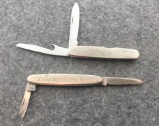 Two Metal Frame Advertising Knives. 