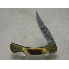 United Cutlery Custom Made UC410 Bone Etched Duck Scenery Lockback Knife