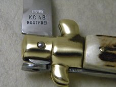 Kissing Crane KC48 Rostfrei Made in Germany Stag Kris Blade Large Stiletto Knife 