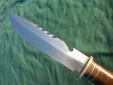 Vintage Handmade Survival, Fighting Knife made in Philippines, W/ leather sheath