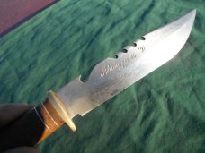 Vintage Handmade Survival, Fighting Knife made in Philippines, W/ leather sheath