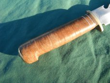 Vintage Handmade Survival, Fighting Knife made in Philippines, W/ leather sheath