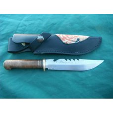 Vintage Handmade Survival Fighting Knife made in Philippines W leather sheath