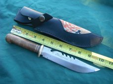 Vintage Handmade Survival, Fighting Knife made in Philippines, W/ leather sheath