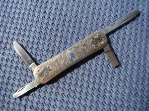 Vintage EKA Sweden Engraved Folding Pocket Knife.