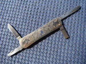 Vintage EKA Sweden Engraved Folding Pocket Knife.