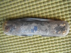 Vintage EKA Sweden Engraved Folding Pocket Knife.