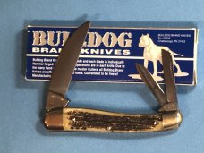 Bulldog Brand Whittler w/ Second Cut Bone Stag Handles -4" Closed  -NOS