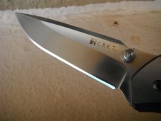 CRKT Lift Off Stainless Steel Spring Assisted Knife (3.5") 6830 AUS-8 Plain Blade, Zytel Handle