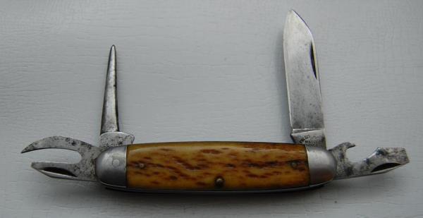 Pal Cutlery Company Unofficial Scout With Brown Bone Covers 3 5/8
