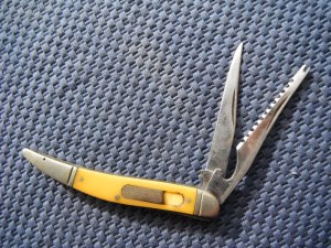 Vintage Western Boulder Colo. USA Fishing Knife 751 Stainless 2 Blades, Folding Pocket knife