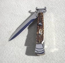 NEW OLD STOCK 9quot AGA CAMPOLIN GENUINE STAG SHOT SHELL PULLER 2012 AUTO KNIFE BAYONET BLADE