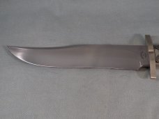 Beautiful Custom Made Coffin Hilt Bowie Knife From Braschler & Martin,Engraving,Ebony?,7-1/4" Blade
