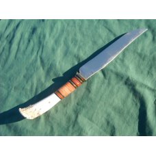US 2005 Custom Handmade Scagel Stag Handle Hunting Knife w/ Sheath. Made in USA!