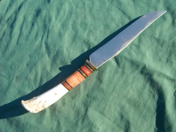 US 2005 Custom Handmade Scagel Stag Handle Hunting Knife w/ Sheath. Made in USA! US 2005 Custom Handmade Scagel Stag Handle Hunting Knife w/ Sheath. Made in USA!