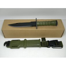 Ontario Knife Co. USA Green M-9 Bayonet Fixed Blade Knife & Scabbard in Box