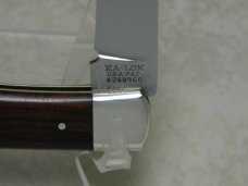 Ka-Bar KA-LOK Stainless 2227 Japan Wood Bolster Lock Locking Blade Knife c.1966-1982