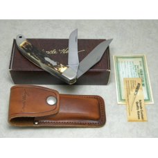 Schrade + USA 227UH Uncle Henry Staglon Folding Bowie/Hunter Knife & Pouch in Box c.1973-1986