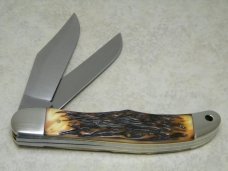 Schrade + USA 227UH Uncle Henry Staglon Folding Bowie/Hunter Knife & Pouch in Box c.1973-1986