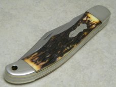 Schrade + USA 227UH Uncle Henry Staglon Folding Bowie/Hunter Knife & Pouch in Box c.1973-1986