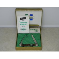 Camillus USA Delrin American Wildlife Series #17 Guthook Muskrat Knife - Wild Turkey c.1978